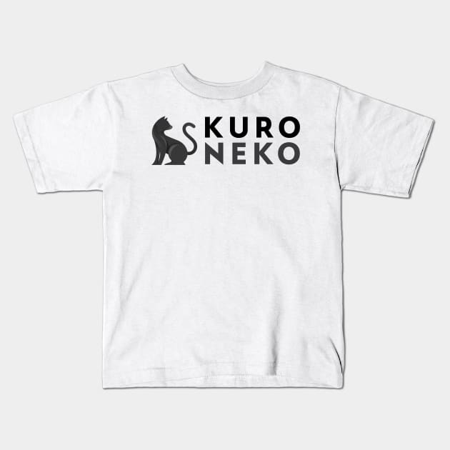 Kuro Neko Kids T-Shirt by G_Sankar Merch